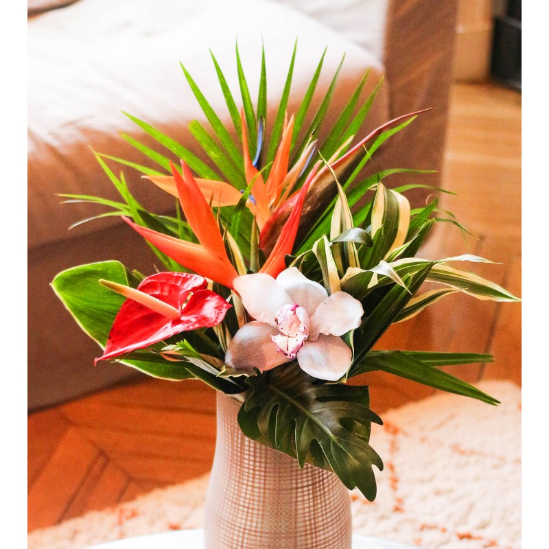Bouquet de fleurs Rond Perroquet - Fleurs exotiques | Fleurs Lointaines