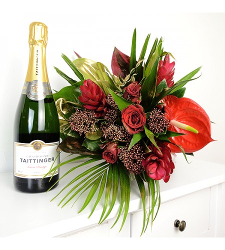 Livraison Nuit De Noel Et Champagne Taittinger Fleurs Lointaines