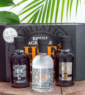 Coffret 3 rhums HSE · Blanc AOC, VSOP, XO · 3x20 cl