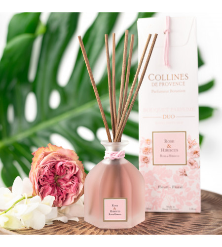 Diffuseur parfumé · Rose et Hibiscus · Collines de Provence