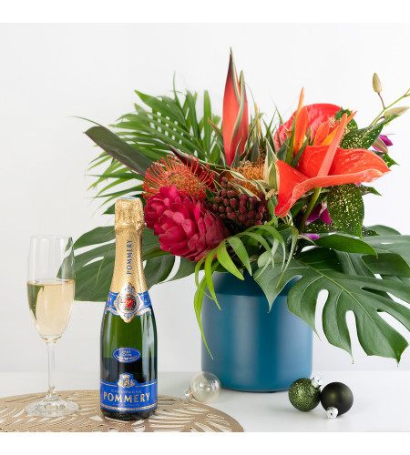 Modifier : Duo Mini Festif : Fleurs et Champagne Pommery Brut Royal 37.5 cl