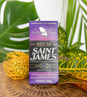 Tablette chocolat noir et rhum St James · Les Chocolat de Balata