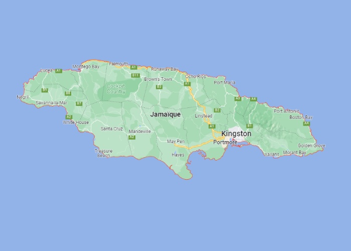 Carte de la Jamaïque